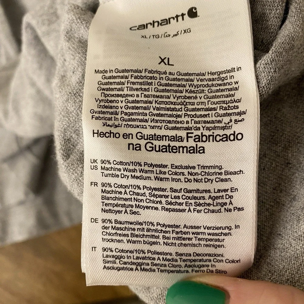 Carhartt Loose Fit T Shirt Mens XL Heavyweight Short Sleeve Pocket Gray - Picture 7 of 7